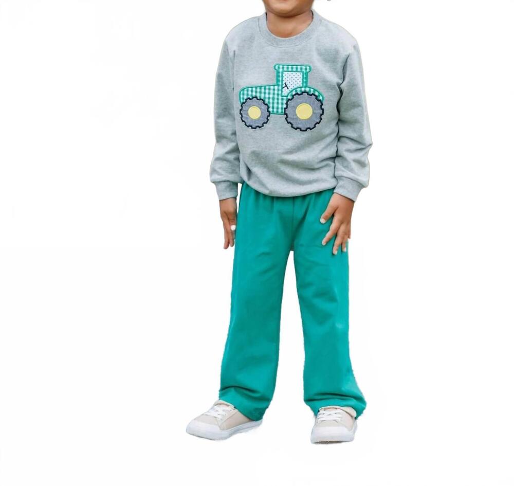 NEW TROTTER STREET KIDS terry pullover sweater in tractor